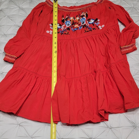 🤩Host Pick❤️FREE PEOPLE Boho Sunbeams Mini Dress w/Embroidery Women's Size XS - Picture 11 of 11